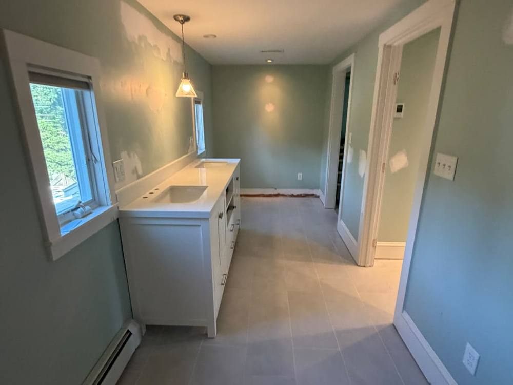 Bathroom renovation with new vanity in Lynn, MA