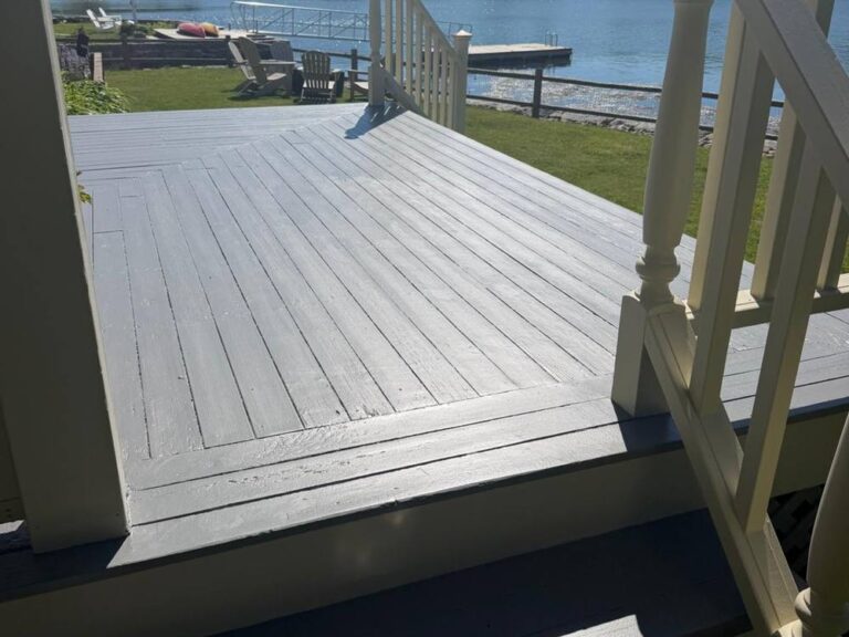 Waterfront deck painting near Lynn, MA