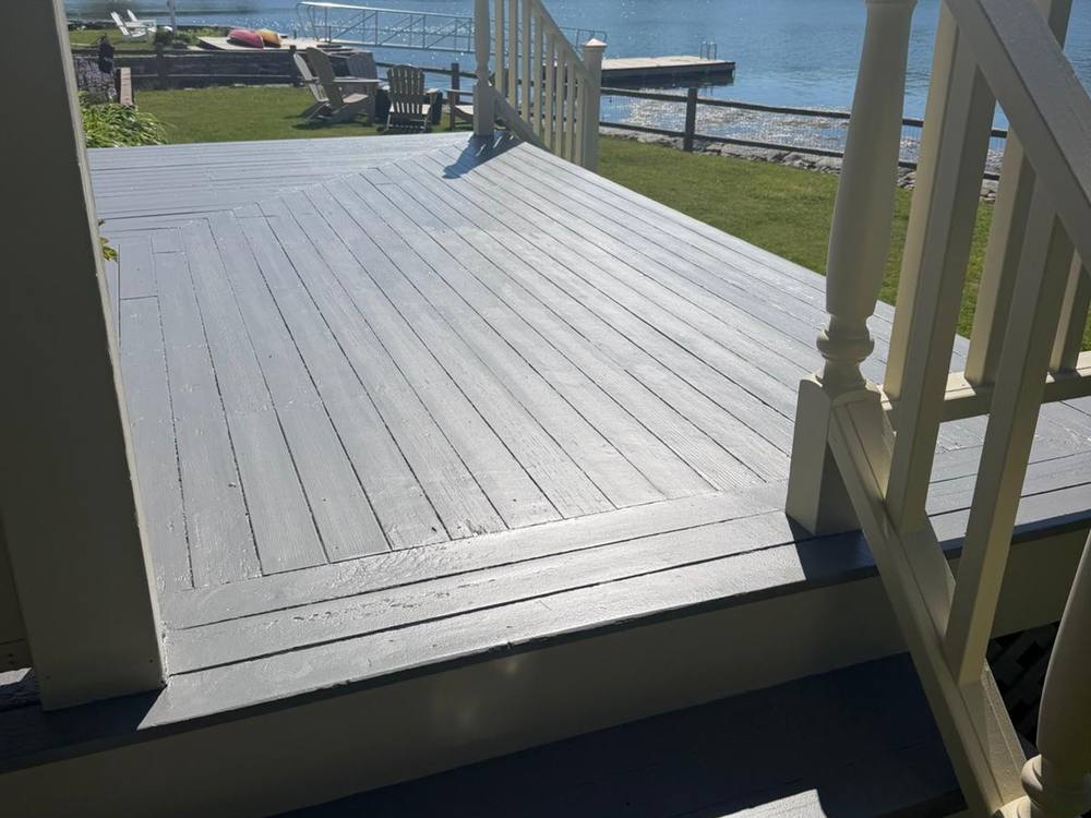 Waterfront deck painting near Lynn, MA
